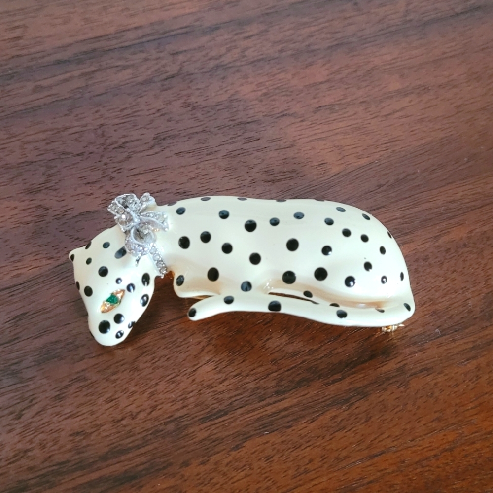 80s Vintage Kenneth Jay Lane Leopard Brooch Pin